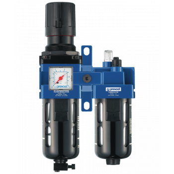 Prevost Filterregler ALTO 3 - Doppelblock - Filterregler mit Manometer, Öler und Wandbefestigungsset 1/2"