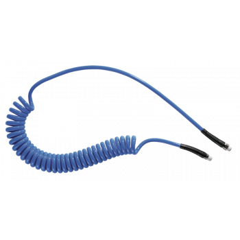 Prevost blauer Polyurethan Spiralschlauch 8mm mit festem Gewindeanschluss und drehbarem Gewindeanschluss 3/8" 8m